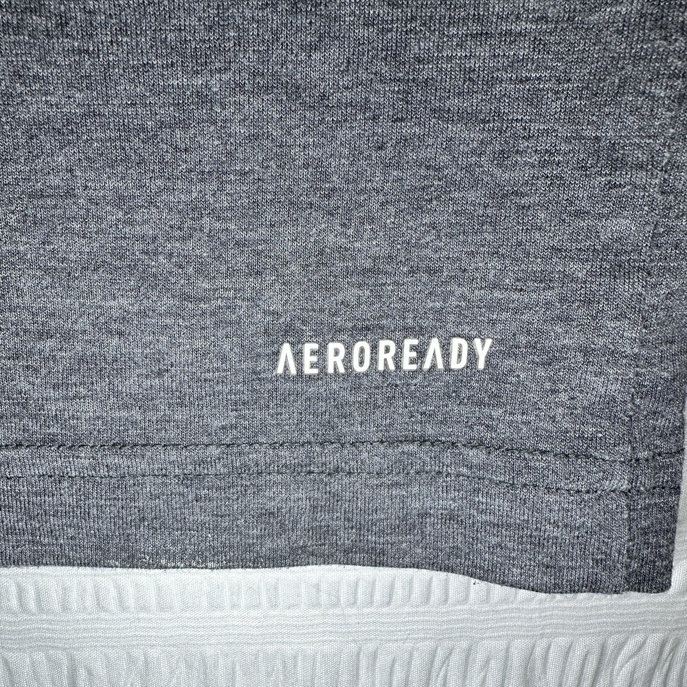 Adidas Men's Basic Tee - Primegreen Aeroready Charcoal Dark Gray XL - Picture 6 of 8